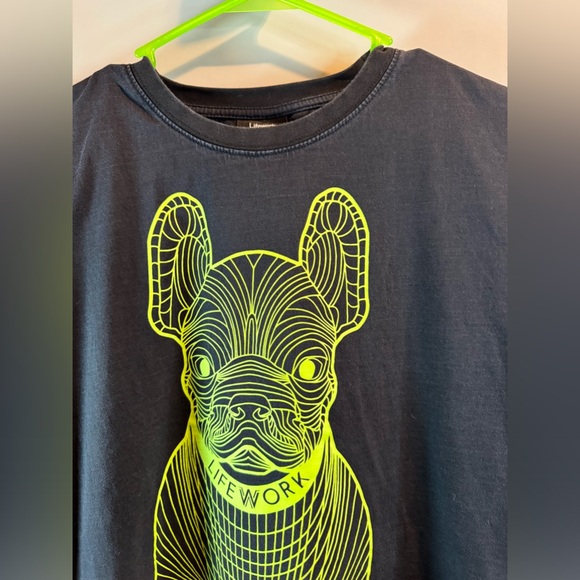 Lifework Big Radog Black /Green T Shirt Size Medium Crew Neck Short Sleeve - Picture 3 of 16